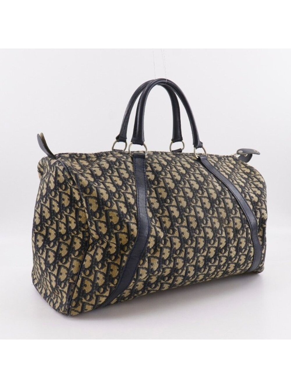 Dior Mini Boston Trotter Vintage Canvas Navy Handbag - Picture 3 of 10